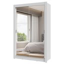 Ver mais imagens de Guarda-roupa Solteiro 2 Portas de Correr com Espelhos 2 Gavetas Branco Vivare Madesa Branco