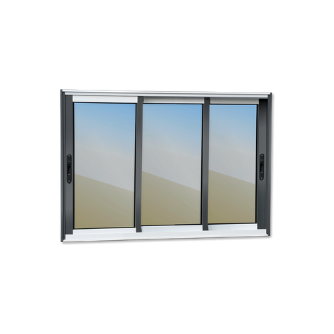 Janela Alumínio Elite 3 Folhas Moveis 1/3 120 x 240 V.Reflex Mix Preto Brimak