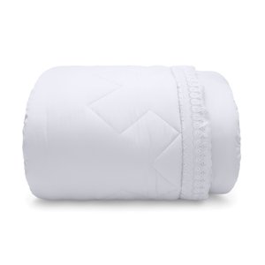 Edredom Queen 300 Fios Percal Cristal com Renda Renascença