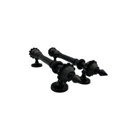 Puxador Duplo para Portas Estilo Colonial Jd 61cm Preto Fosco - 3