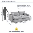 Ver imagem 3 de Sofá Cama Retrátil e Reclinável 4 Lugares 240cm Pés em Madeira Miami