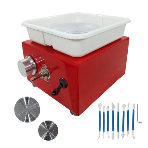 Mini Torno Elétrico Giratório para Cerâmica Pintura e Modelagem Bivolt 30w