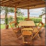 Conjunto para Jardim Mesa Dobrável Madeira 70x70cm 4 Cadeiras Dobráveis  - 5
