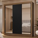 Ver imagem 1 de Guarda-roupa Casal 3 Portas de Correr com Espelhos 2 Gavetas Rustic/preto Sublime Madesa Rustic/