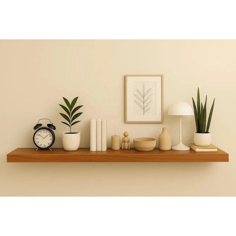 Prateleira MDF 90x20 Moderna Suporte Parede Invisivel 30mm Italian Noce