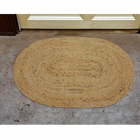 Tapete Oval Juta Timbu 60x90 cm Bege Niazitex
