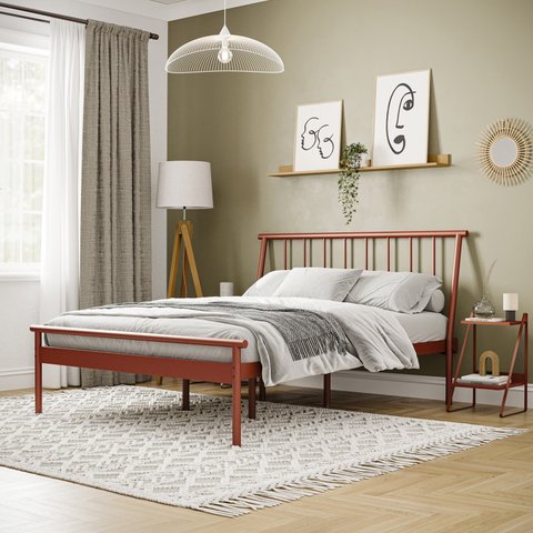 Cama Queen em Aço Begônia CabeCasa MadeiraOriginals