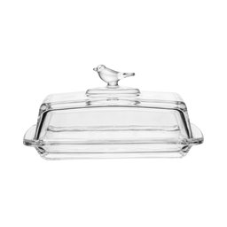 Manteigueira de Cristal C/tampa Bird Transparente 18cm Wolff - 2