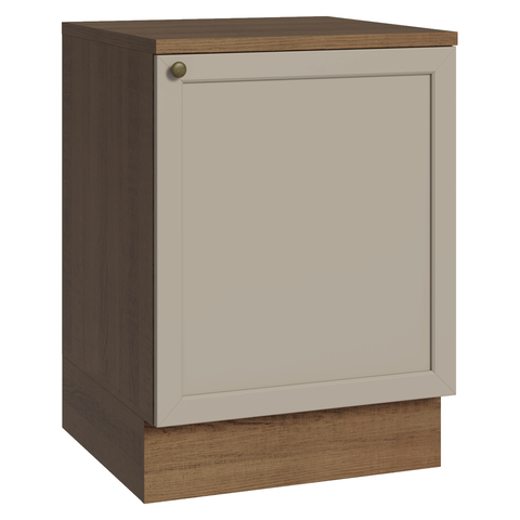 Balcão de Cozinha 60 cm 1 Porta Rustic/Crema Vik Madesa