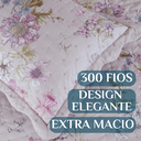 Ver imagem 2 de Cobre Leito Queen Size 100 Algodão Arielle 300 Fios Bordado:rosa