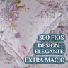 Cobre Leito Queen Size 100 Algodão Arielle 300 Fios Bordado:rosa - 2