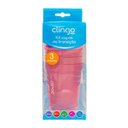 Ver imagem 6 de Kit com 3 Copos de Transição Clingo Rosa - Bico Rígido, Anti-vazamento