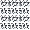 Ver imagem 4 de Kit 8 Jogos De Mesa Bistrô De Madeira Com 4 Cadeiras Dobravel Preto - Preto