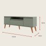 Rack para Tv 150cm Retro Mdf Verde Dallas - On Móveis - 3