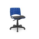 Ver imagem 1 de Cadeira Plaxmetal Ergoplax Polipropileno Azul Secretária com Assento Estofado