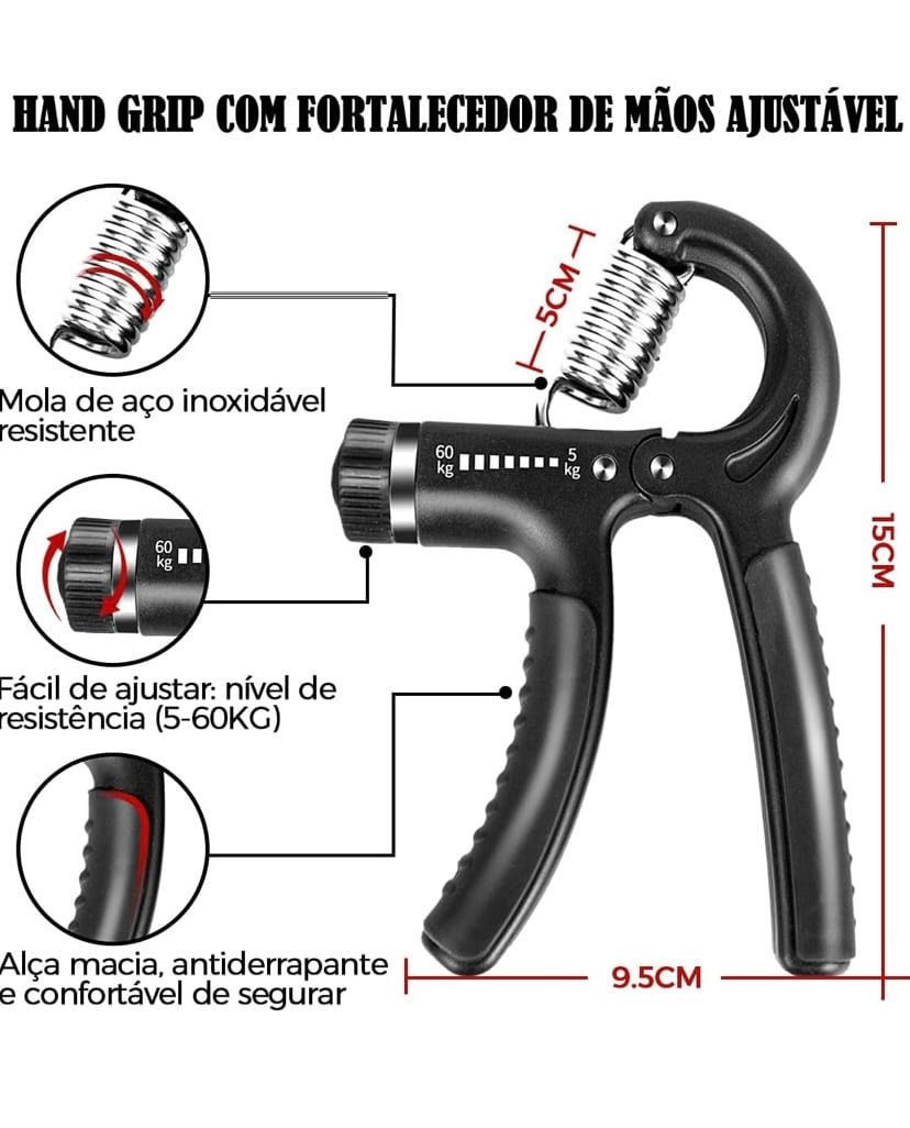 Hand Grip Kit Fortalecedor Cor Preto - 3