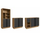 Ver imagem 2 de Conjunto Escritório Office 3 Peças, Armário Alto 2 Portas, Nichos e Armário Baixo 4 Portas, 2