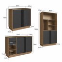 Ver imagem 3 de Conjunto Escritório Office 3 Peças, Armário Alto 2 Portas, Nichos e Armário Baixo 4 Portas, 2