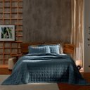 Ver imagem 2 de Kit Colcha Casal Cotellê Azul Indigo 3 Peças com Porta Travesseiro Appel