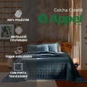 Ver imagem 4 de Kit Colcha Casal Cotellê Azul Indigo 3 Peças com Porta Travesseiro Appel