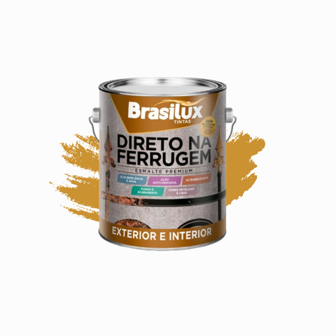 Esmalte Direto na Ferrugem Brasilux 3,6l:amarelo Ouro
