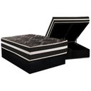 Ver imagem 1 de Cama Box Baú Queen: Colchão Ortopédico Paropas D28 Ag80 Master Black Double Face + Base Crc Suede