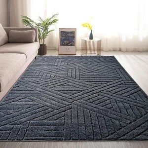 Tapete Sala 200x250 Cm Alto Relevo Realce Trama 56 Chumbo