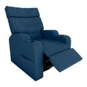 Ver imagem 2 de Poltrona Reclinável do Papaicom Porta Copos Porta Controle Toro Veludo Azul Matrix