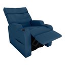 Ver imagem 3 de Poltrona Reclinável do Papaicom Porta Copos Porta Controle Toro Veludo Azul Matrix