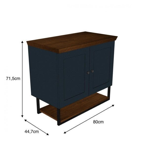 Gabinete para Banheiro 2 Portas 3 Prateleiras 80cm Nórdic Mazzu - 4