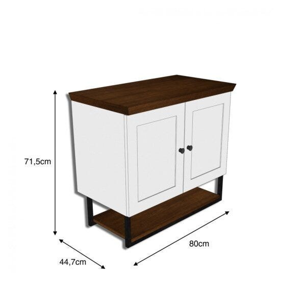 Gabinete para Banheiro 2 Portas 3 Prateleiras 80cm Nórdic Mazzu - 4