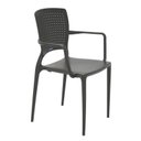 Ver imagem 2 de Cadeira Plastica Monobloco com Bracos Safira Marron