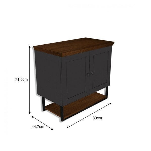 Gabinete para Banheiro 2 Portas 3 Prateleiras 80cm Nórdic Mazzu - 4