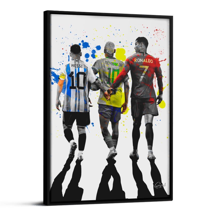 Quadro Futebol - Neymar Messi e Cristiano Ronaldo 50x70 cm - 2