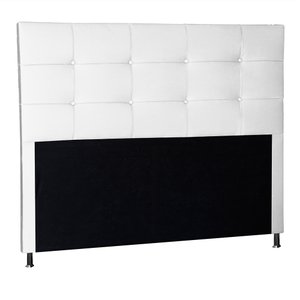 Cabeceira Roma Casal Estofada 140cm Corino Branco