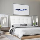 Ver imagem 2 de Cabeceira Roma Casal Estofada 140cm Corino Branco