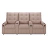 Poltrona para Sala de Cinema Reclinável Movie 3 Lugares Manual Baú Usb Veludo G23 - Gran Belo - 6