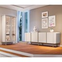 Ver imagem 2 de Sala de Jantar com Cristaleira Évora e Balcão Buffet Saluti Off White - Hb Móveis