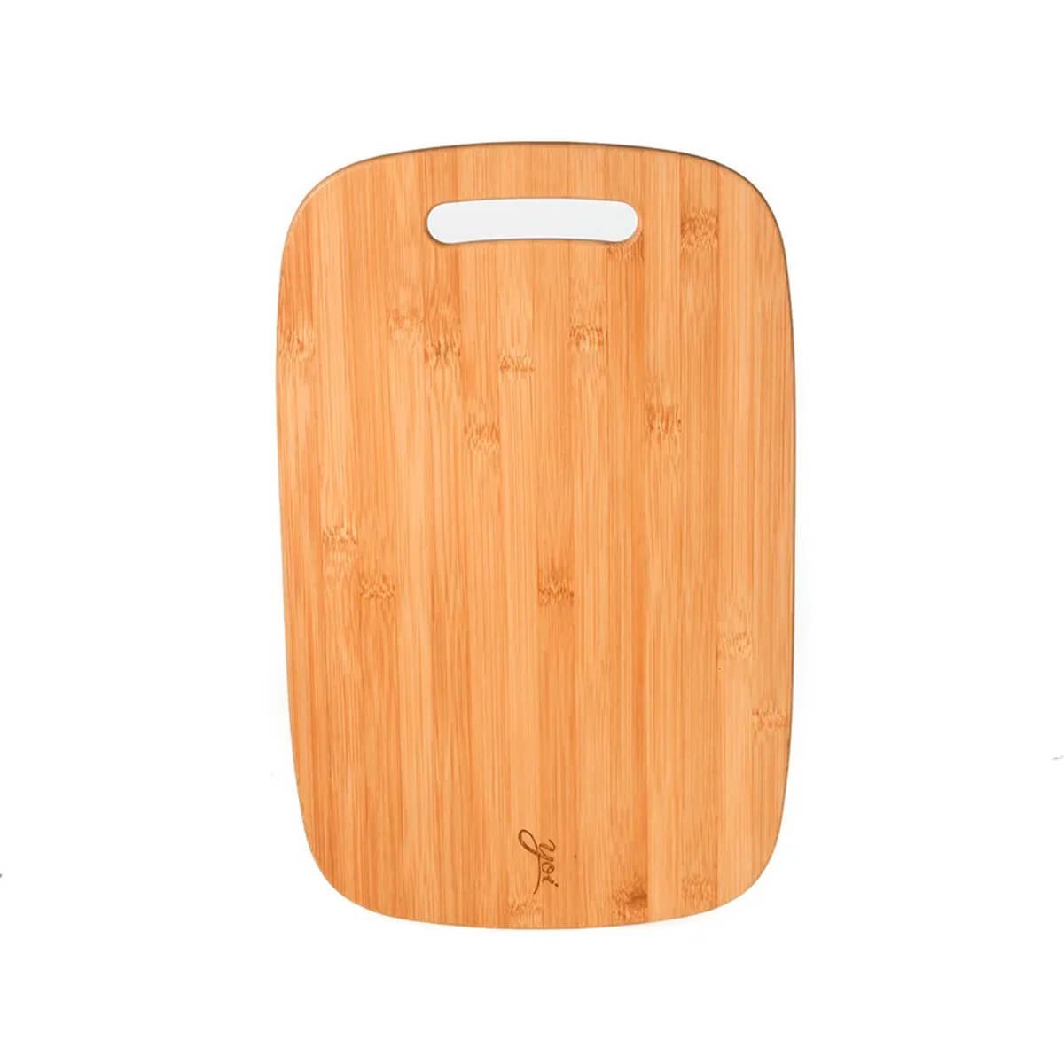 Tábua de Corte Bambu 24,5x15x0,7cm Pequena Rounded Retangular Servir e Picar Alimentos - 3