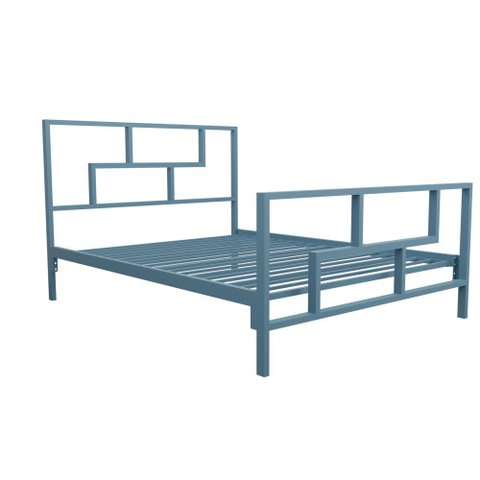 Cama de Ferro Metalon Queen Size Icamas Azul Bebê