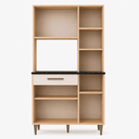 Ver imagem 2 de Cozinha Compacta Armário Carol 90cm 5 Portas 1 Gaveta MDP Pintura UV Pés Reguláveis - Freijó/Offwhit