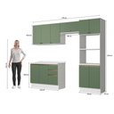 Ver imagem 4 de Armário de Cozinha Completa Torre Quente 100% Mdf 270cm Branco/verde Celeste Kappesberg
