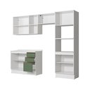 Ver imagem 5 de Armário de Cozinha Completa Torre Quente 100% Mdf 270cm Branco/verde Celeste Kappesberg