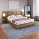Ver imagem 2 de Cama de Casal Queen Suspensa Mel com Cabeceira e Mesas de Apoio Mdp Zurique