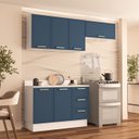 Ver imagem 1 de Armário de Cozinha Modulada Completa 3 Peças 200cm com Tampo 100% Mdf Amara Politorno Móveis