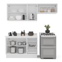 Ver imagem 5 de Armário de Cozinha Modulada Completa 3 Peças 200cm com Tampo 100% Mdf Amara Politorno Móveis