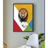 Quadro Decoração Quarto Sala Geométrico Formas Animal Leão - 3
