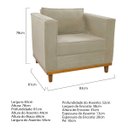 Ver imagem 4 de Kit Sofá 2 Lugares e Poltrona Europa Linho ADJ Decor - Bege