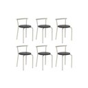 Ver imagem 1 de Kit 6 Banquetas Sala Jantar 105 6 Uni Prata/courano Preto - Carraro