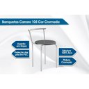 Ver imagem 3 de Kit 6 Banquetas Sala Jantar 105 6 Uni Prata/courano Preto - Carraro